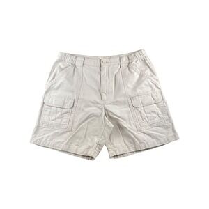 Savane Mens Cargo Shorts Beige Classic Fit Elastic Waist Size 38